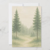 Bosbomen Aquarel Bestemming Huwelijk Kaart (Achterkant)