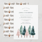 Bosbomen Baby shower Uitnodiging (Voorkant / Achterkant)