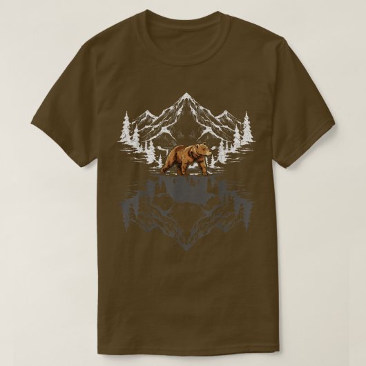 Bosbomen bergen Beer Reflection Animal Outd T-shirt (Design voorkant)