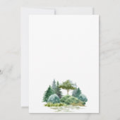 Bosbomen bos groene bruiloft kaart (Achterkant)