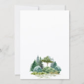 Bosbomen bos groene bruiloft kaart (Achterkant)