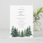 Bosbomen Calligrafiescript Wedding Kaart (Staand voorkant)