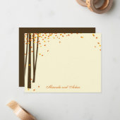 Bosbomen Dank je kaarten - Oranje - Notitiekaartje (Voorkant / Achterkant in situ)