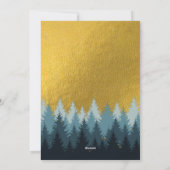 Bosbomen Gouden Landschap Gelukkig Kerstfeest  Feestdagenkaart (Achterkant)