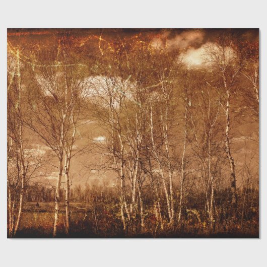 Bosbomen  Grunge Rustic Texture Clouds Cadeaupapier (Vlak)