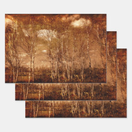 Bosbomen  Grunge Rustic Texture Clouds Inpakpapier Vel