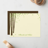 Bosbomen Hartelijk dank kaarten - Groen - Notitiekaartje (Voorkant / Achterkant in situ)