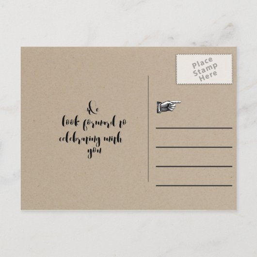 Bosbomen in bergbossen sparen de datum aankondigingskaart (Achterkant)