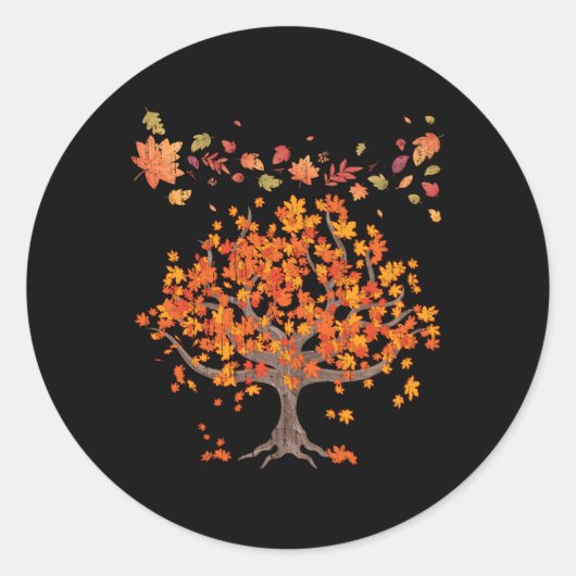 Bosbomen in de herfst Natuur Herfst Ronde Sticker (Voorkant)