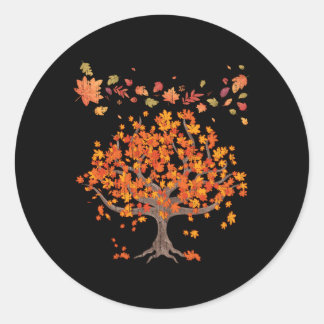 Bosbomen in de herfst Natuur Herfst Ronde Sticker