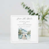 Bosbomen in waterverf van Mountain Lake Sla de dat Kaart (Staand voorkant)