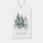 Bosbomen Kerstmis Cadeaulabel (Voorkant)
