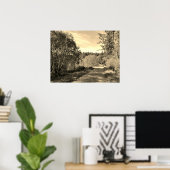 Bosbomen langs het looppad Prachtige dag Poste Poster (Thuiskantoor)