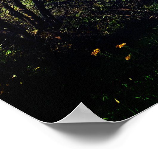 Bosbomen langs het looppad Prachtige dag Poste Poster (Hoek)