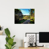 Bosbomen langs het looppad Prachtige dag Poste Poster (Thuiskantoor)