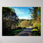 Bosbomen langs het looppad Prachtige dag Poste Poster (Voorkant)