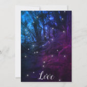 Bosbomen met gevleugelde gevechtsgevels bruiloft kaart (Achterkant)