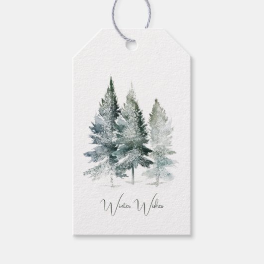 Bosbomen met kerst cadeaulabel (Voorkant)