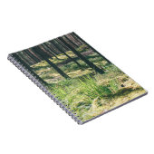 Bosbomen. natuur groene zonlicht notitieboek (Rechterzijde)
