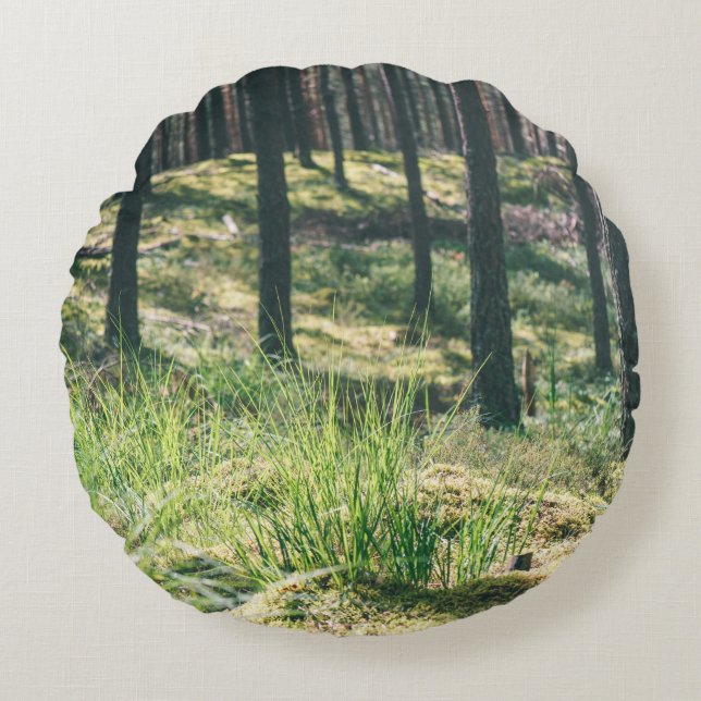 Bosbomen. natuur groene zonlicht rond kussen (Voorkant)