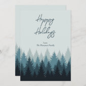 Bosbomen Saliegroen Landschap Prettige Feestdagen Feestdagenkaart (Voorkant / Achterkant)