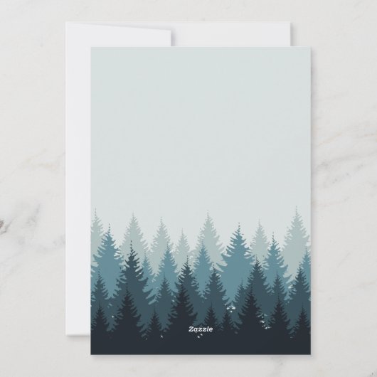 Bosbomen Saliegroen Landschap Prettige Feestdagen  Feestdagenkaart (Achterkant)