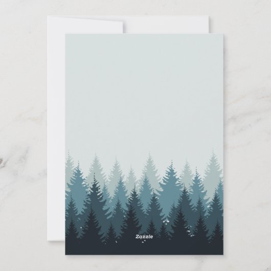 Bosbomen Saliegroene Landschap Prettige Feestdagen Feestdagenkaart (Achterkant)