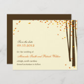 Bosbomen Save The Date Aankondiging - Oranje - (Voorkant / Achterkant)