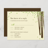 Bosbomen Trouwkaarten - Groen RSVP Kaartje (Voorkant / Achterkant)