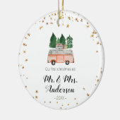 Bosbomen  van onze eerste kerst keramisch ornament (Links)