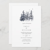 Bosbomen voor het bos van Wedding Invitation Woodl Kaart (Voorkant / Achterkant)