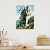 Bosbomen Wandelpad Bergzicht Poster (Keuken)