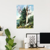 Bosbomen Wandelpad Bergzicht Poster (Thuiskantoor)