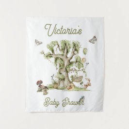 Bosbomen Wieg voor Dieren Baby Shower Wandkleed