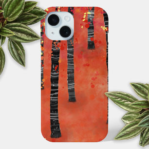 Bosboom Abstract Rood iPhone 15 Case