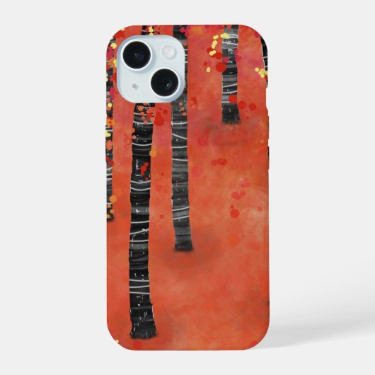 Bosboom Abstract Rood iPhone 15 Case (Achterkant)