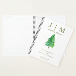 Bosboom Aquarel Eenvoudige Dag Huwelijk Planner