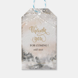 Bosboom bosgrond snoerlampjes cadeaulabel