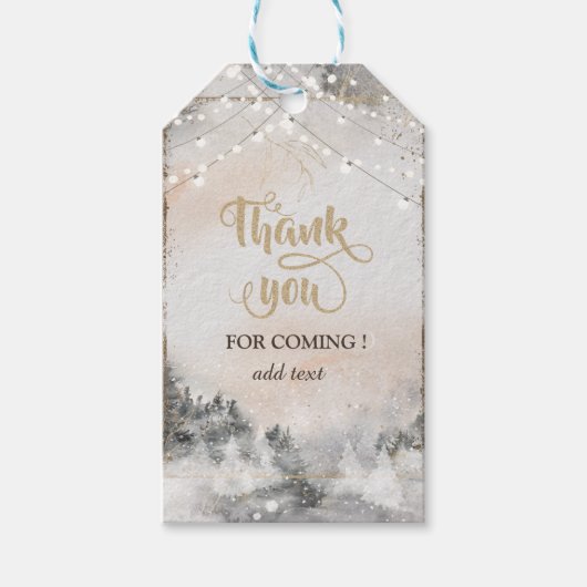 Bosboom bosgrond snoerlampjes cadeaulabel (Voorkant)