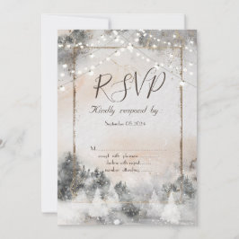 Bosboom bosgrond snoerlichten RSVP Kaart
