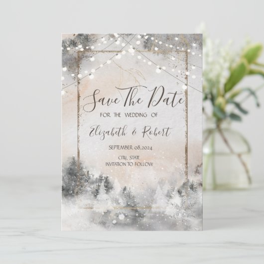 Bosboom Bossen Bewaar de datum Save The Date (Staand voorkant)