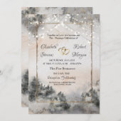 Bosboom Woodland Lights Bruiloft Kaart (Voorkant / Achterkant)