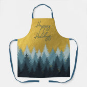 Bosboombomen Golden Landscape Prettige feestdagen Schort (Voorkant)