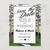 Bosboombomen in de bossen redden de datum aankondigingskaart (Voorkant)