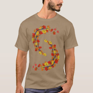 Bosboombomen verlaten najaarse Natuur laat kleurri T-shirt