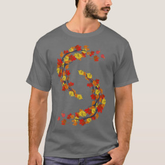 Bosboombomen verlaten najaarse Natuur laat kleurri T-shirt