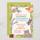 Bosboomdieren Bosboomgeboorte-feestdag-uitvinding Kaart (Voorkant / Achterkant)