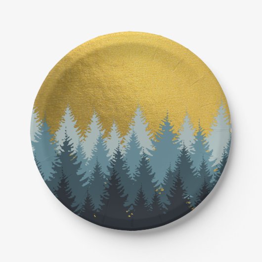 Bosboomgaarden Golden Landschap Papieren Bordje (Voorkant)