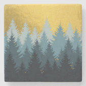 Bosboomgaarden Golden Landschap Stenen Onderzetter (Voorkant)