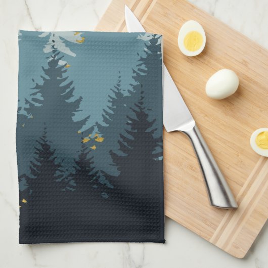 Bosboomgaarden Golden Landschap Theedoek (Quarter Fold)